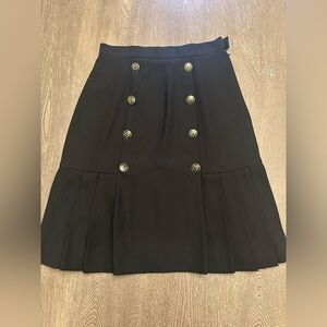 DONCASTER BLACK DOUBLE BUTTONED FLAIR BOTTOM BUSINESS SKIRT - Size 4 SKU:552